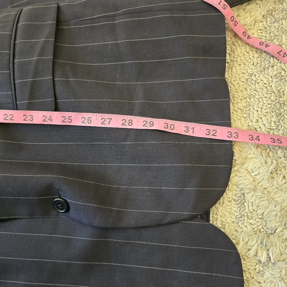 VTG Brooks Brothers Suit Mens 44L Navy Blue Pinstripe 2 Button Wool Pants 40x28